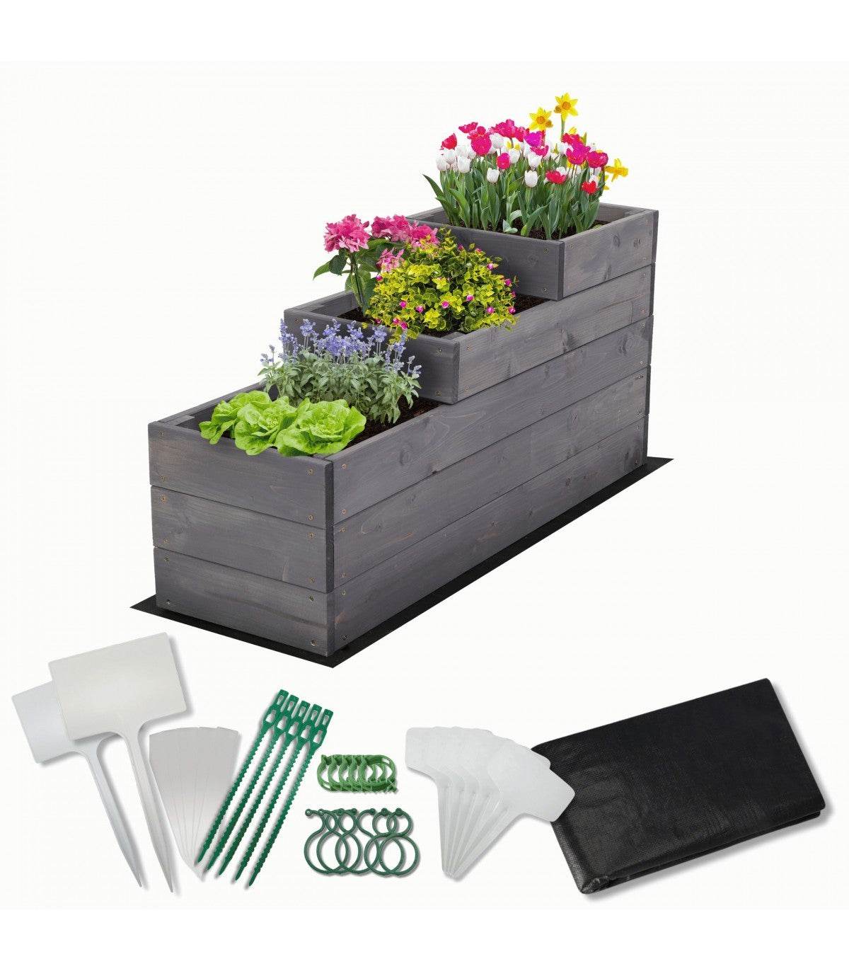 Strat inaltat de gradina - DAHLIA H45 - lemn de pin - Rael Garden