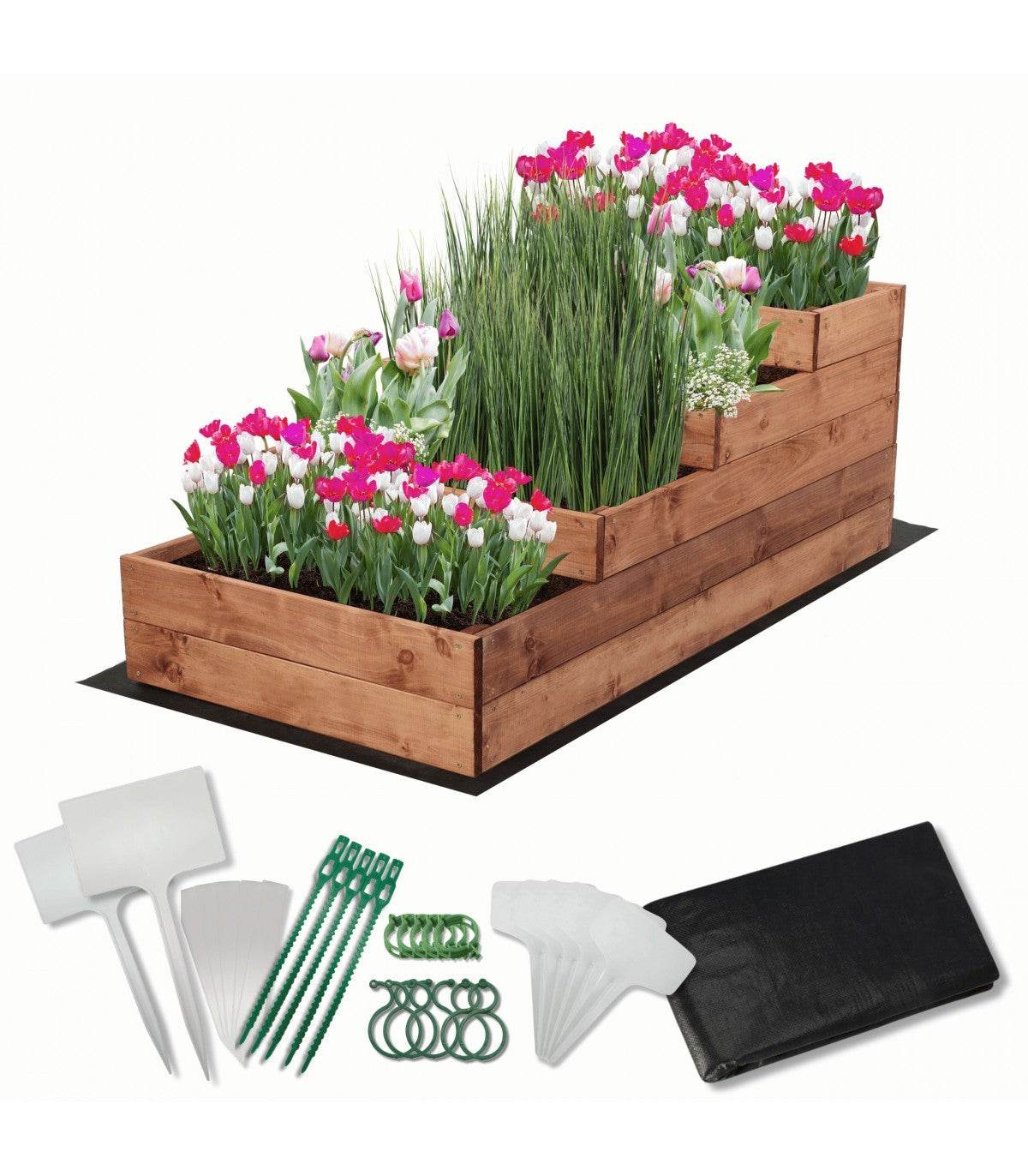 Strat inaltat de gradina - DAHLIA H45 - lemn de pin - Rael Garden