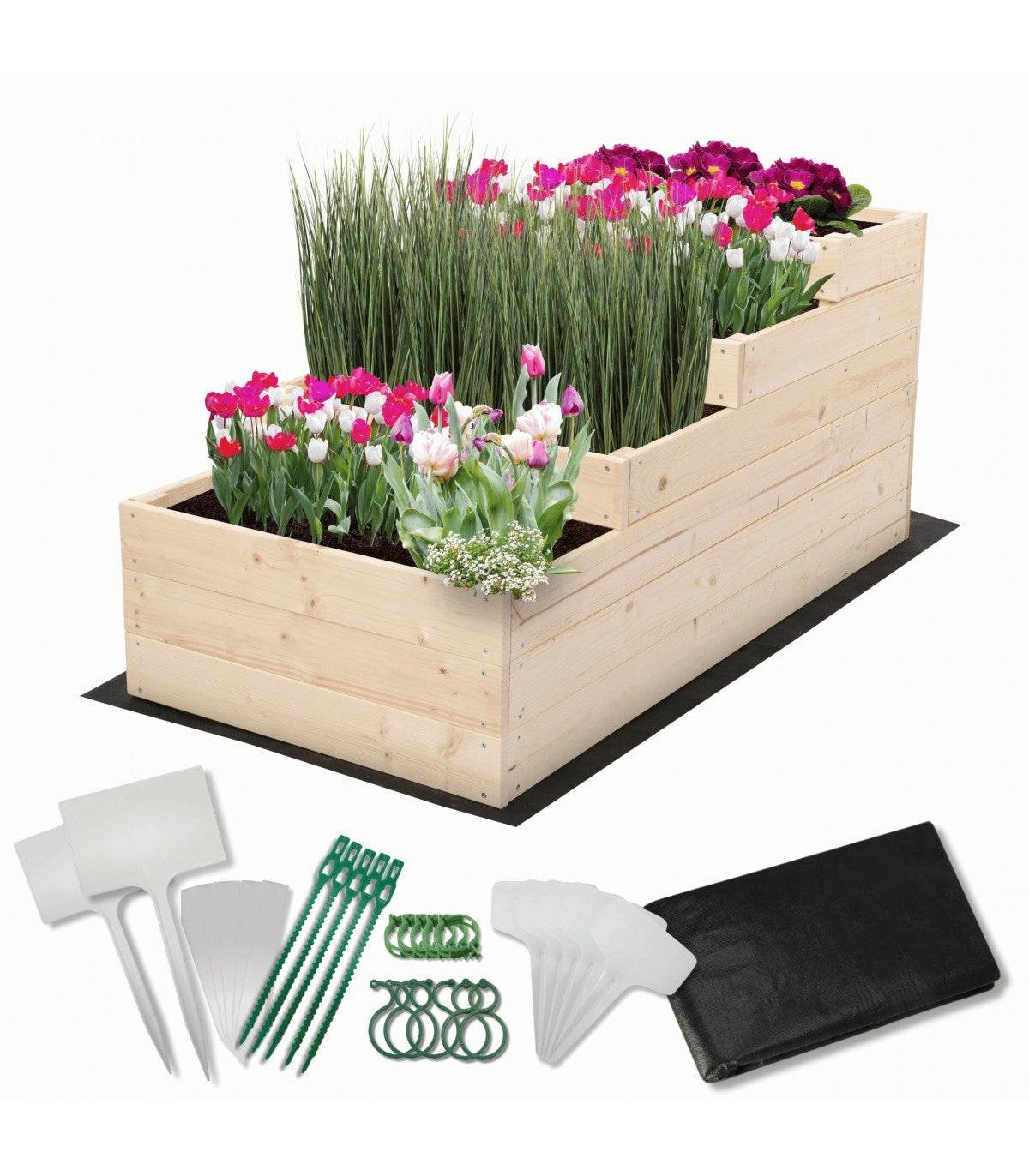 Strat inaltat de gradina - DAHLIA H54 - lemn de pin - Rael Garden