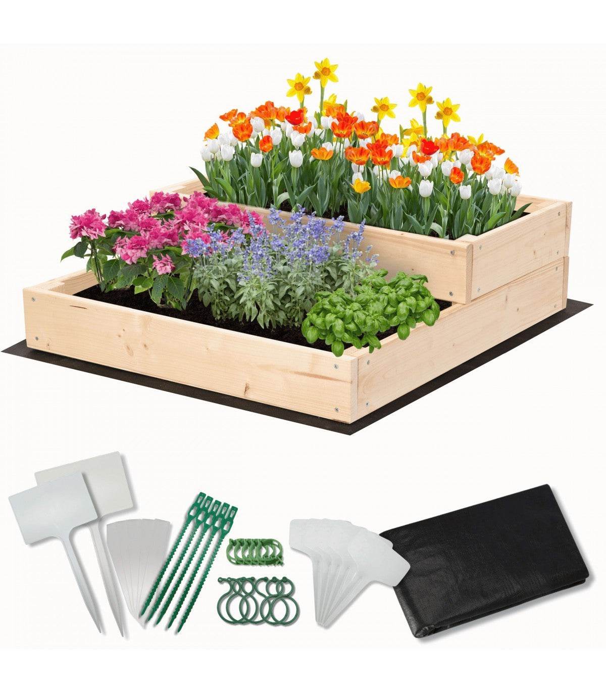 Strat inaltat de gradina - DAHLIA H18 - lemn de pin - Rael Garden