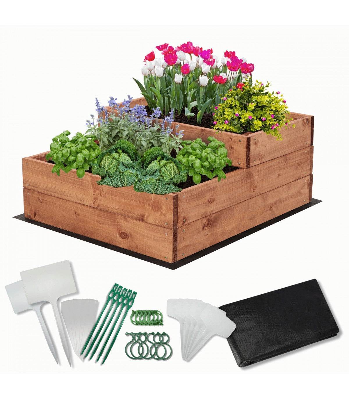 Strat inaltat de gradina - DAHLIA H27 - lemn de pin - Rael Garden