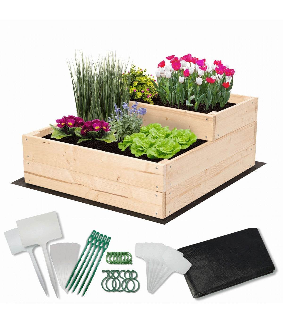 Strat inaltat de gradina - DAHLIA H27 - lemn de pin - Rael Garden