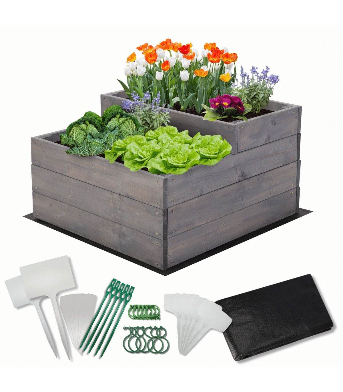 Strat inaltat de gradina - DAHLIA H36 - lemn de pin - Rael Garden