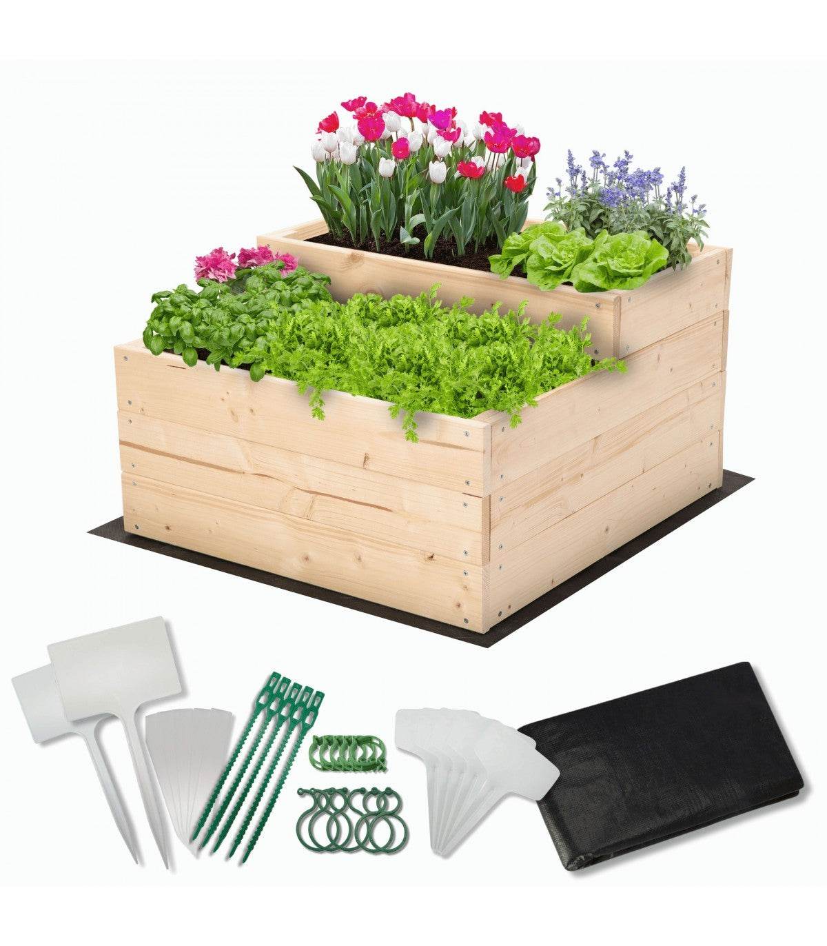 Strat inaltat de gradina - DAHLIA H36 - lemn de pin - Rael Garden