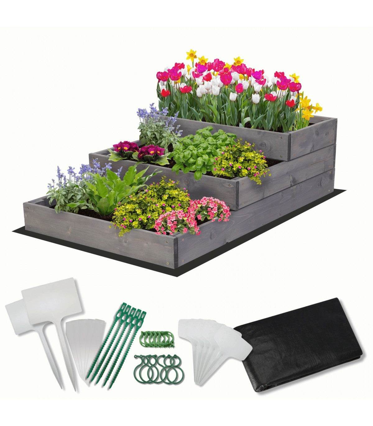 Strat inaltat de gradina - DAHLIA H27 - lemn de pin - Rael Garden