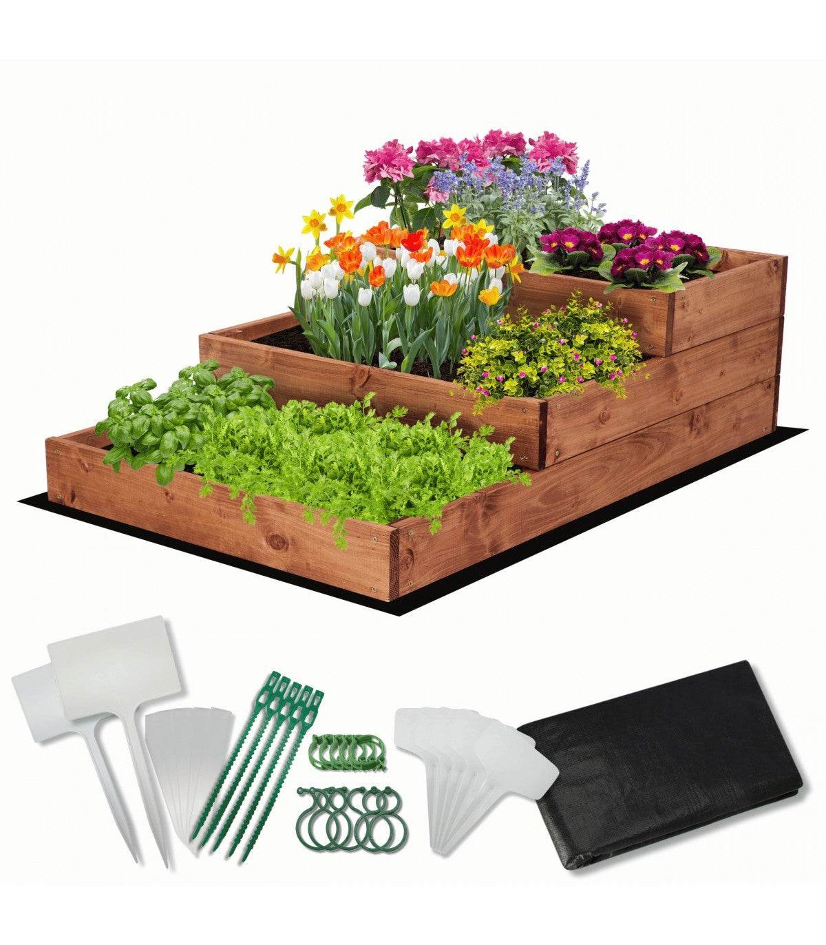 Strat inaltat de gradina - DAHLIA H27 - lemn de pin - Rael Garden
