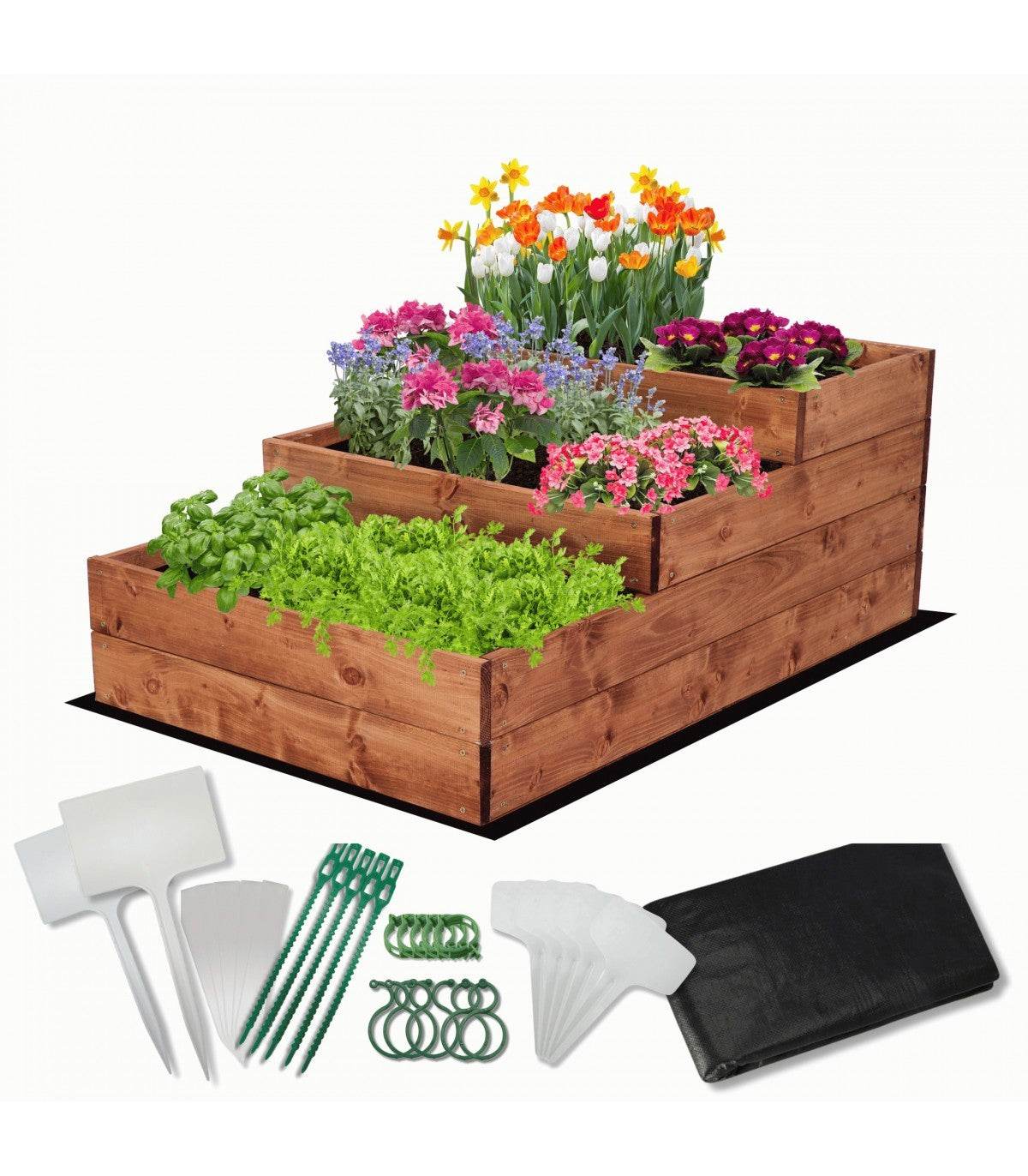 Strat inaltat de gradina - DAHLIA H36 - lemn de pin - Rael Garden