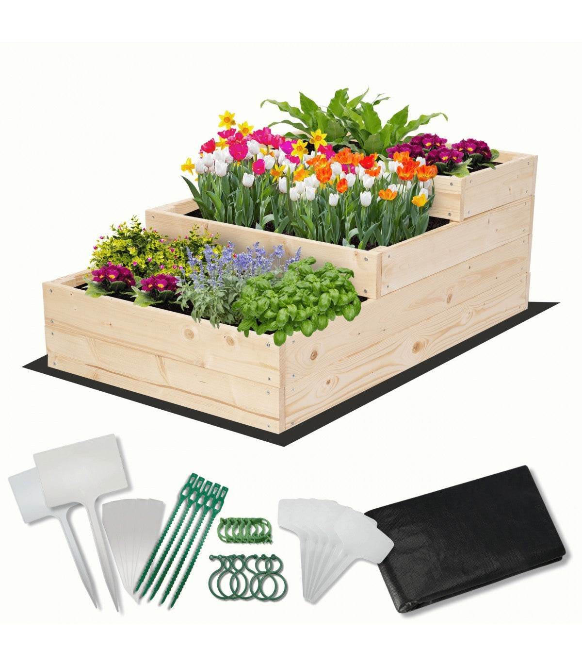 Strat inaltat de gradina - DAHLIA H36 - lemn de pin - Rael Garden