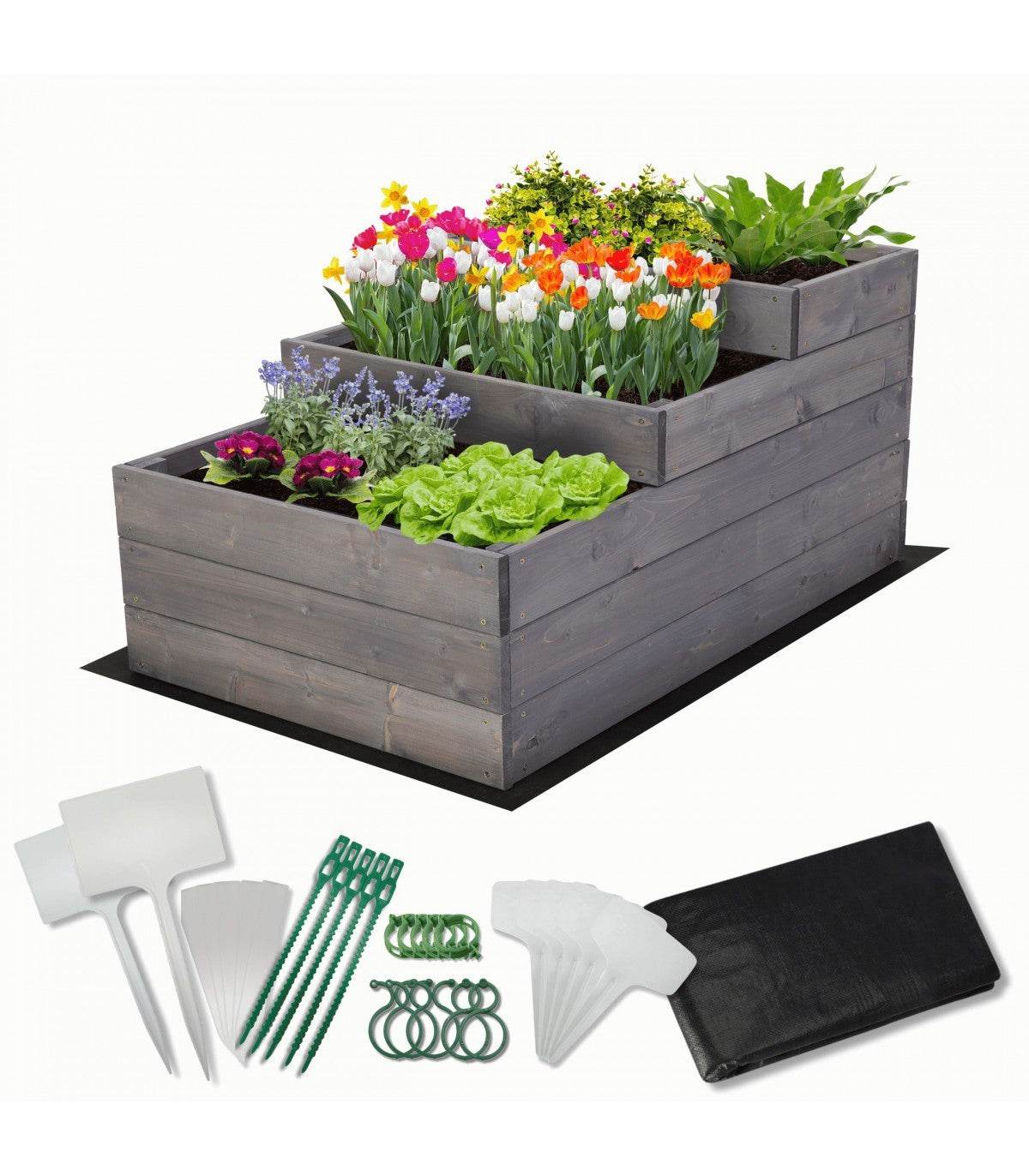 Strat inaltat de gradina - DAHLIA H45 - lemn de pin - Rael Garden