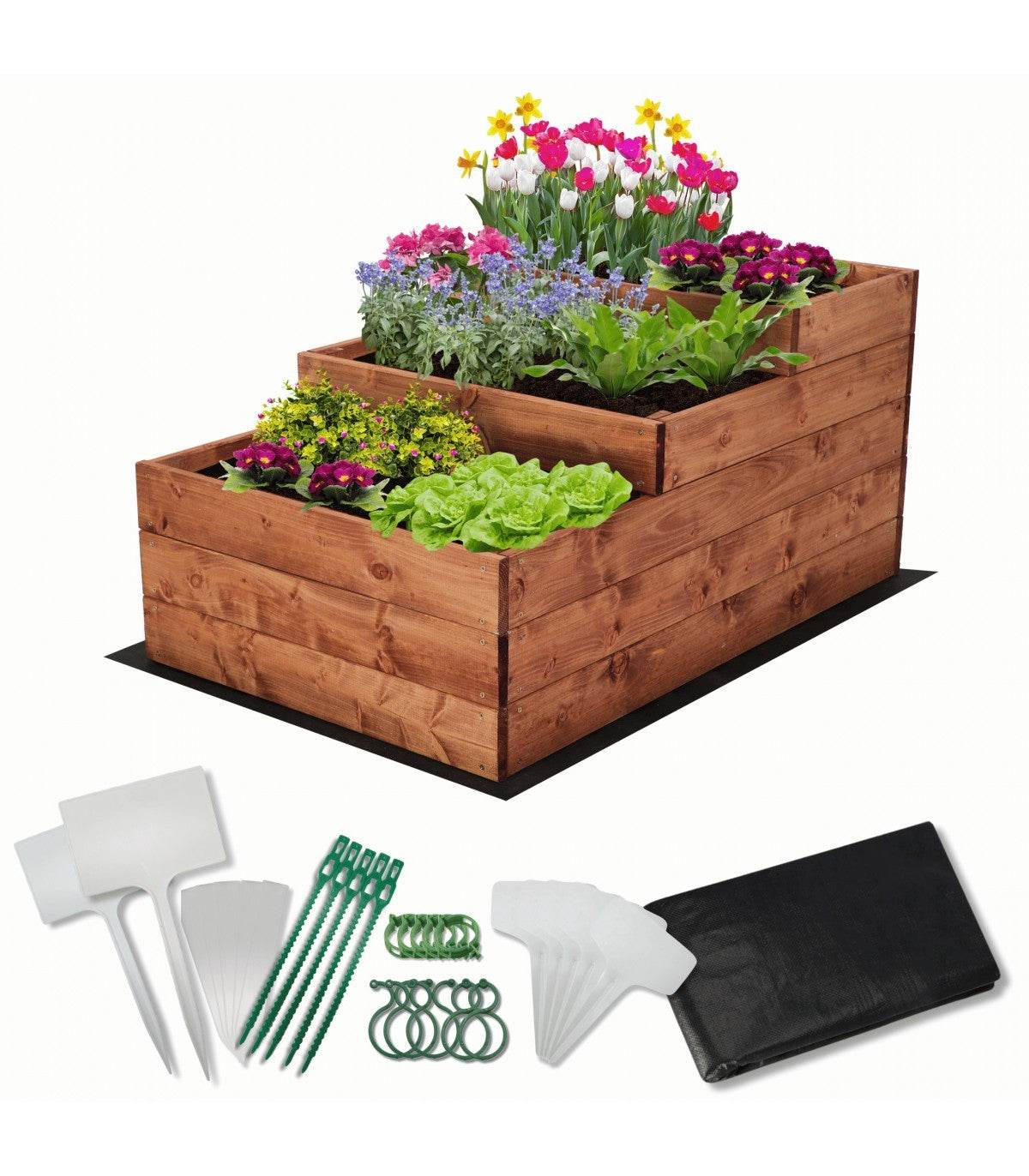 Strat inaltat de gradina - DAHLIA H45 - lemn de pin - Rael Garden