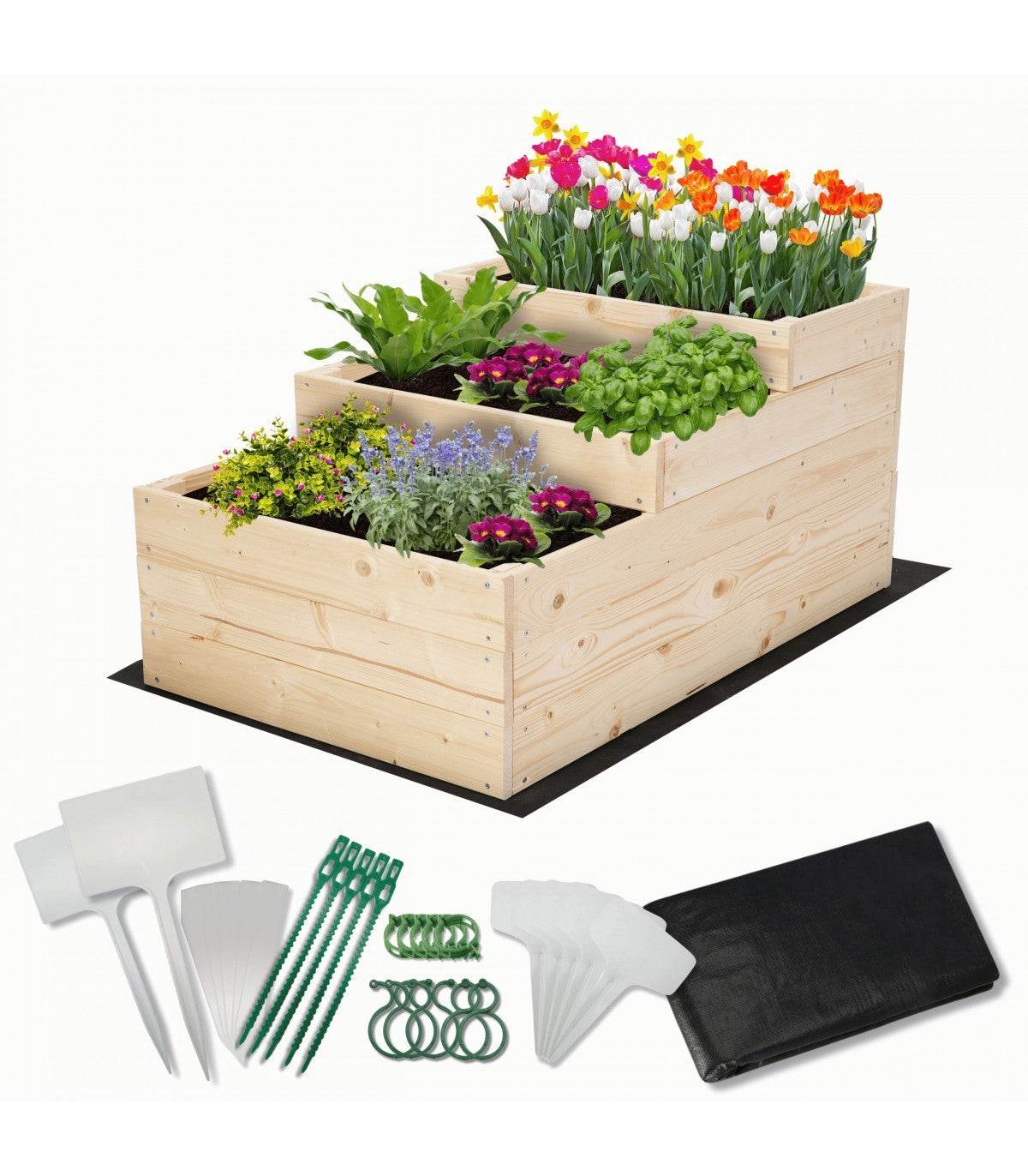 Strat inaltat de gradina - DAHLIA H45 - lemn de pin - Rael Garden