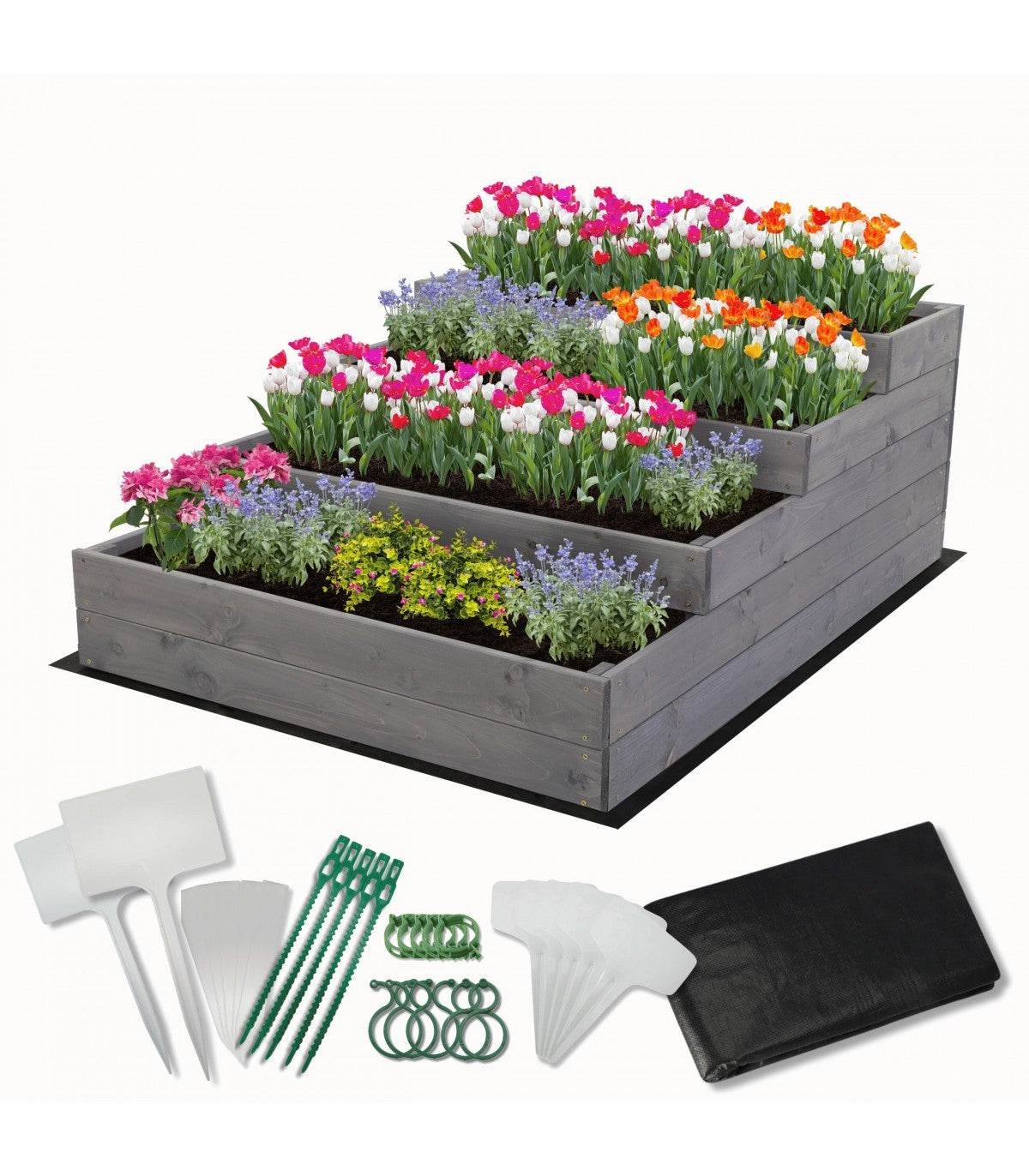 Strat inaltat de gradina - DAHLIA H45 - lemn de pin - Rael Garden