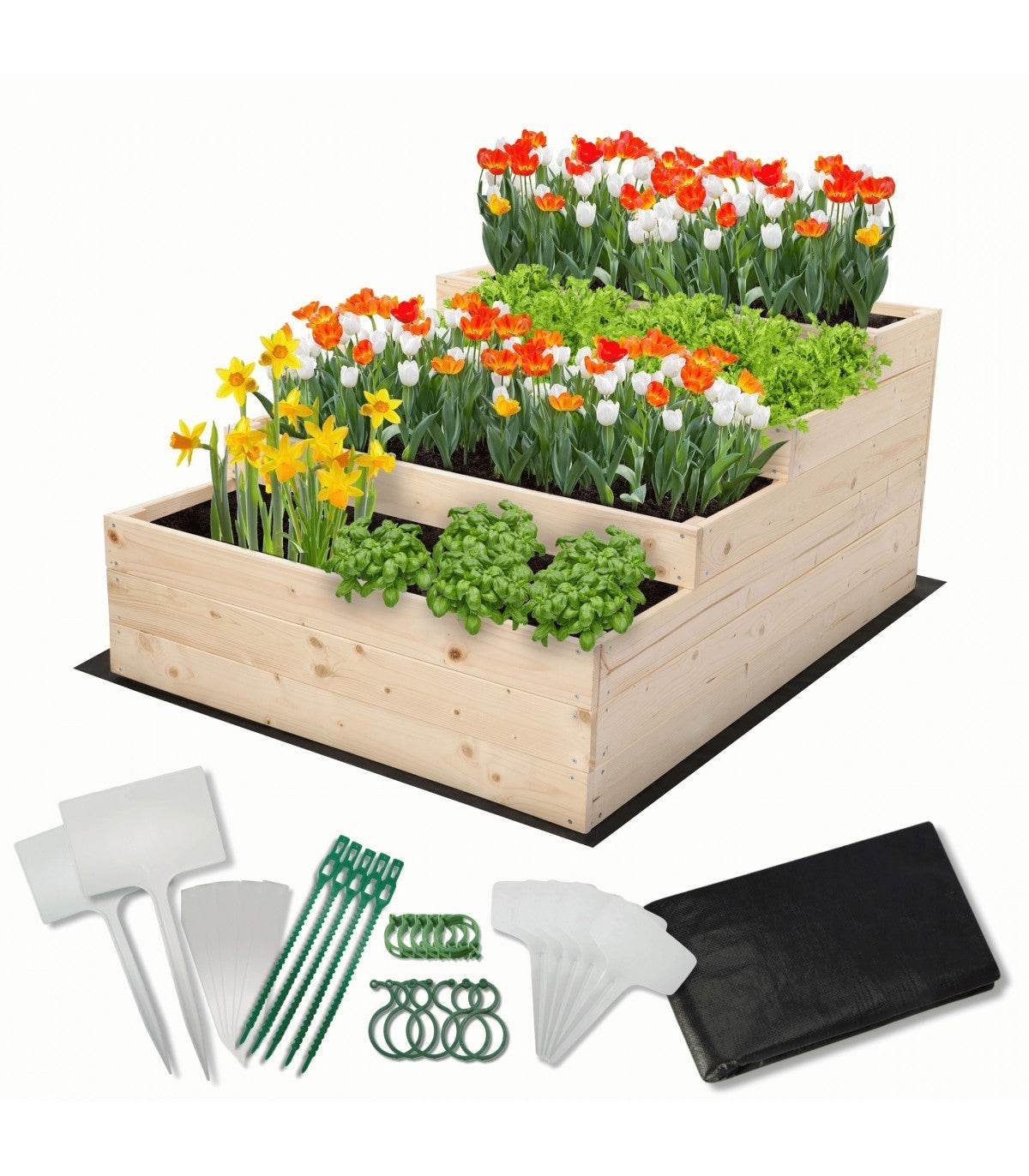 Strat inaltat de gradina - DAHLIA H54 - lemn de pin - Rael Garden