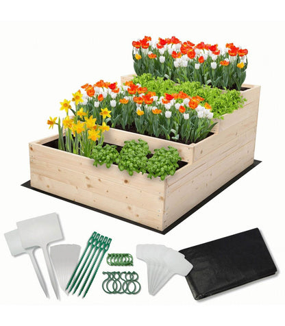 Strat inaltat de gradina - DAHLIA H54 - lemn de pin - Rael Garden