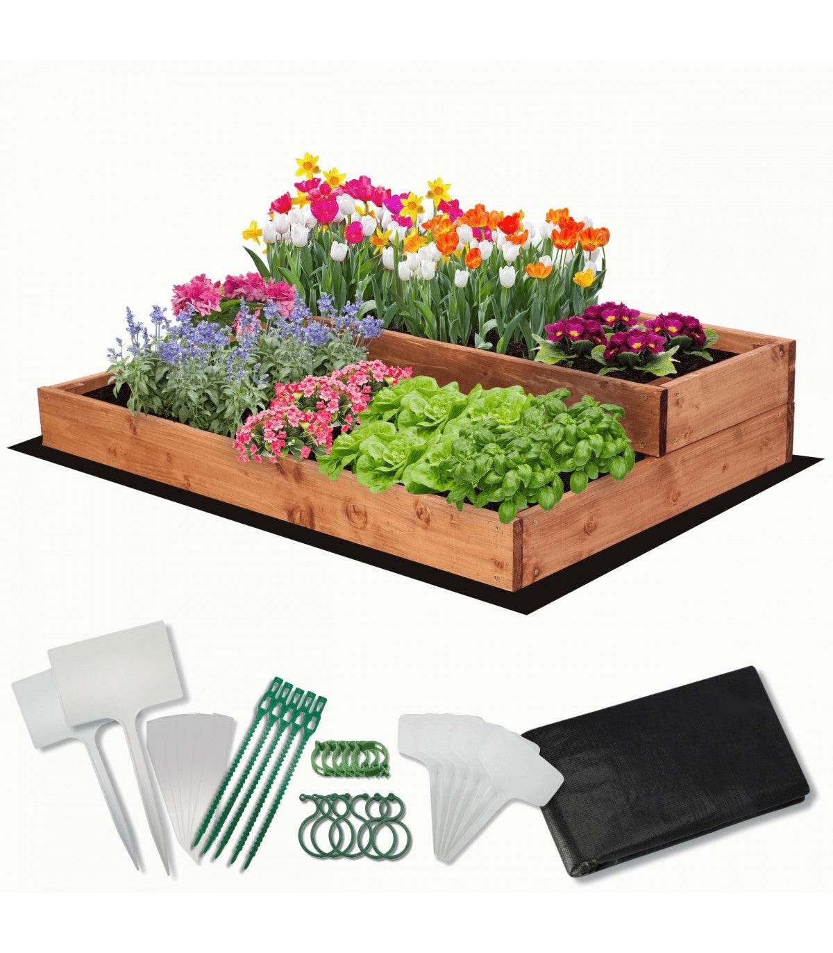 Strat inaltat de gradina - DAHLIA H18 - lemn de pin - Rael Garden