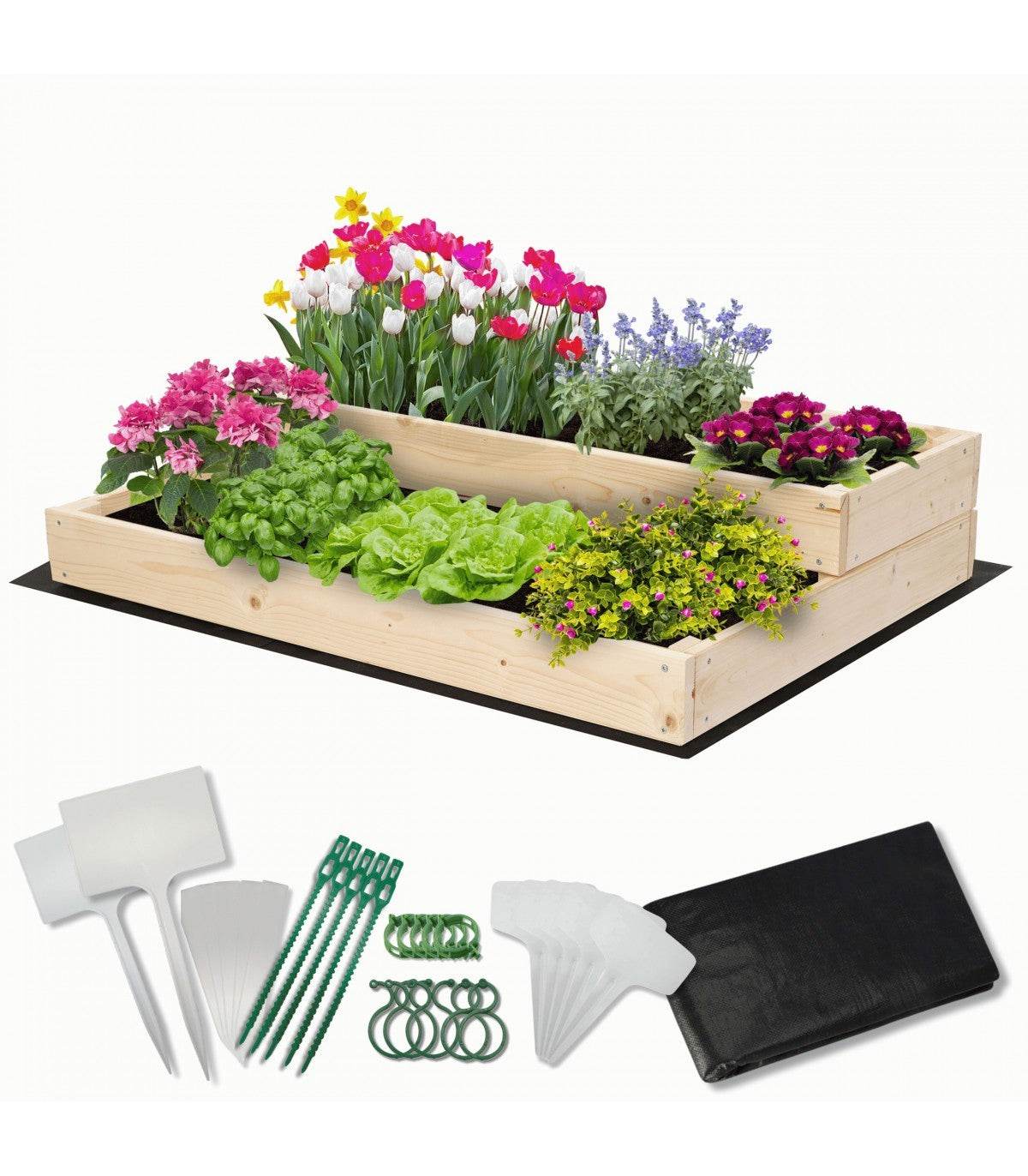 Strat inaltat de gradina - DAHLIA H18 - lemn de pin - Rael Garden