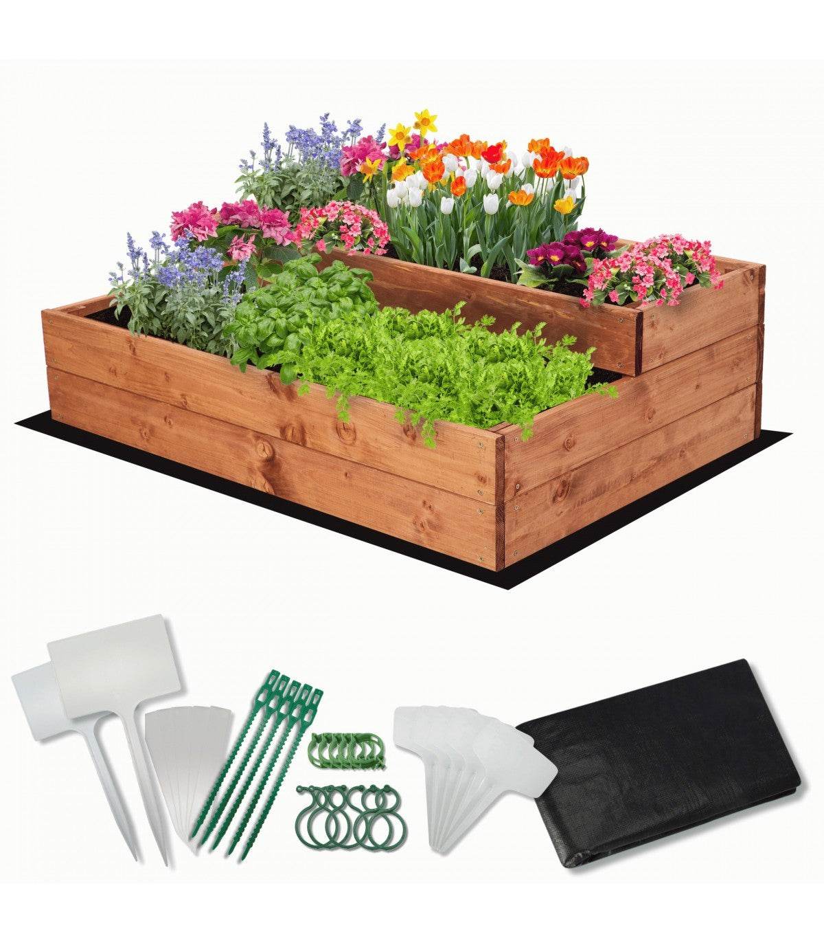 Strat inaltat de gradina - DAHLIA H27 - lemn de pin - Rael Garden