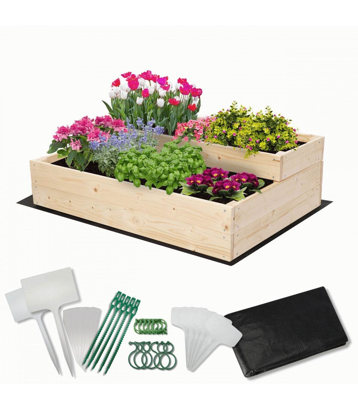 Strat inaltat de gradina - DAHLIA H27 - lemn de pin - Rael Garden