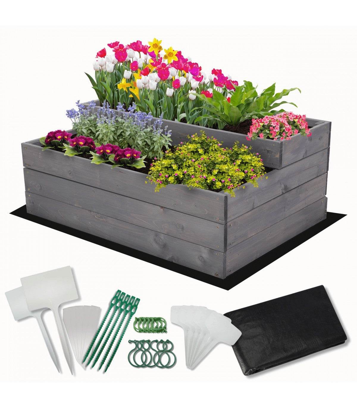 Strat inaltat de gradina - DAHLIA H36 - lemn de pin - Rael Garden