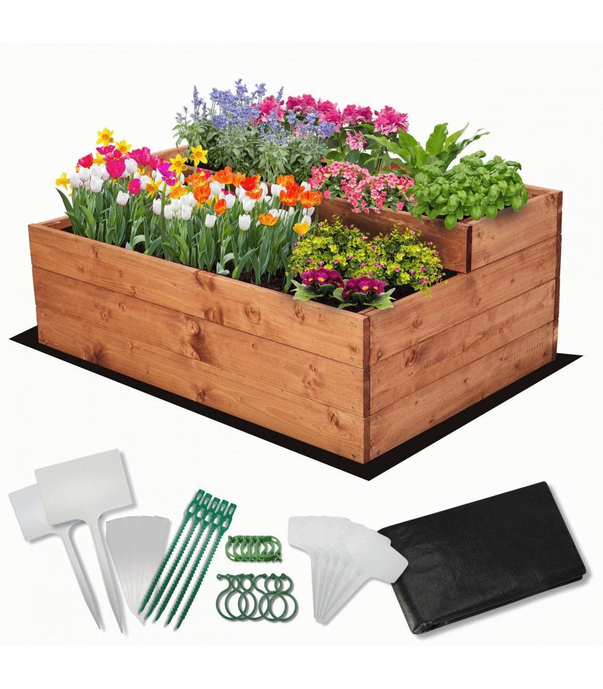 Strat inaltat de gradina - DAHLIA H36 - lemn de pin - Rael Garden