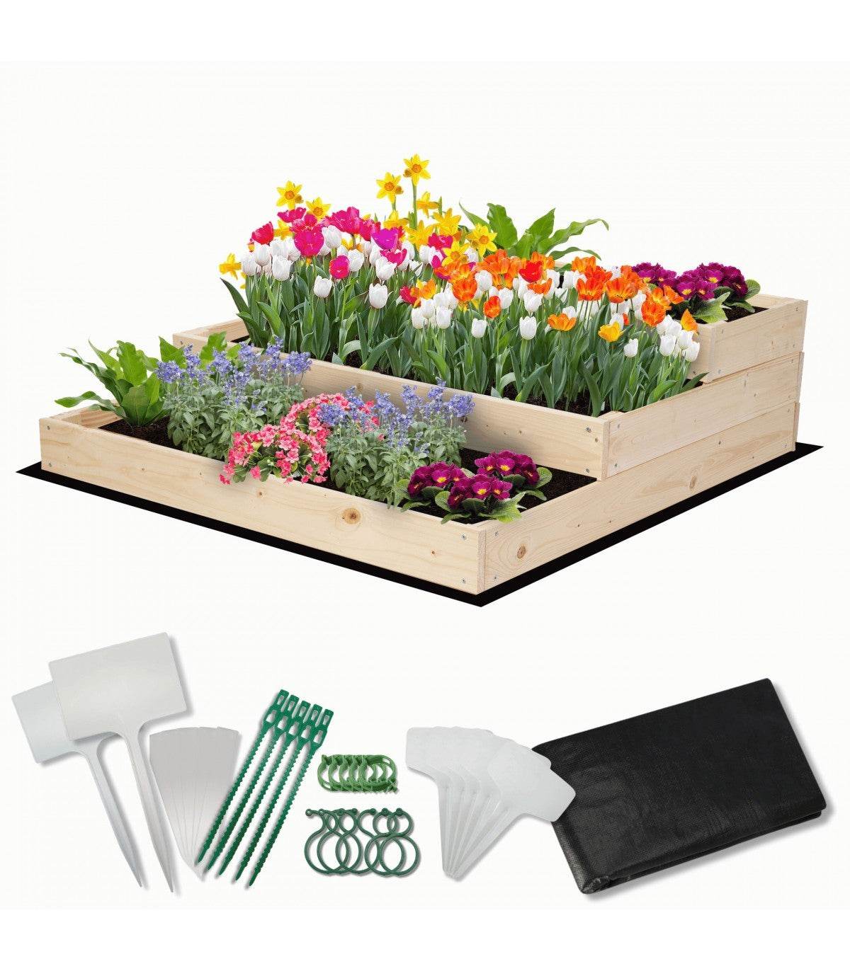 Strat inaltat de gradina - DAHLIA H27 - lemn de pin - Rael Garden