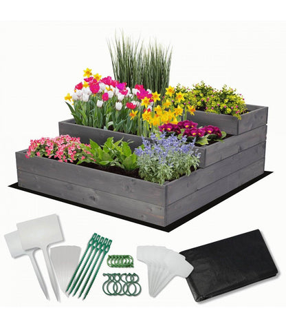 Strat inaltat de gradina - DAHLIA H36 - lemn de pin - Rael Garden