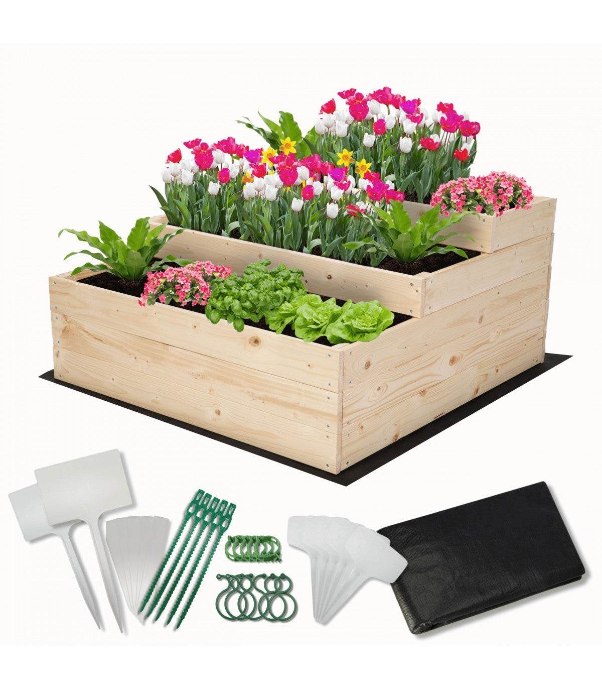 Strat inaltat de gradina - DAHLIA H45 - lemn de pin - Rael Garden