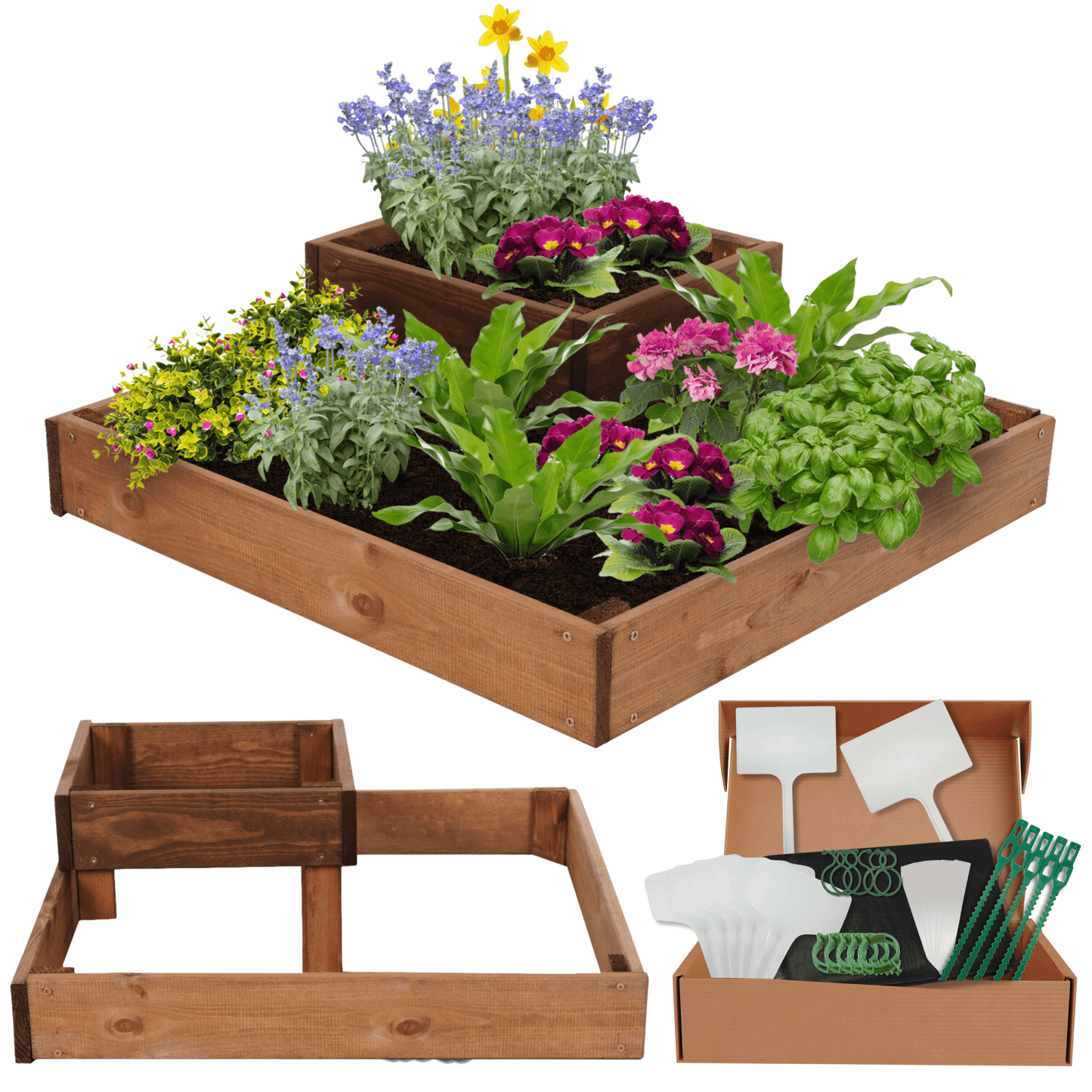 Strat inaltat de gradina - PETAL H18 - lemn de pin - Rael Garden