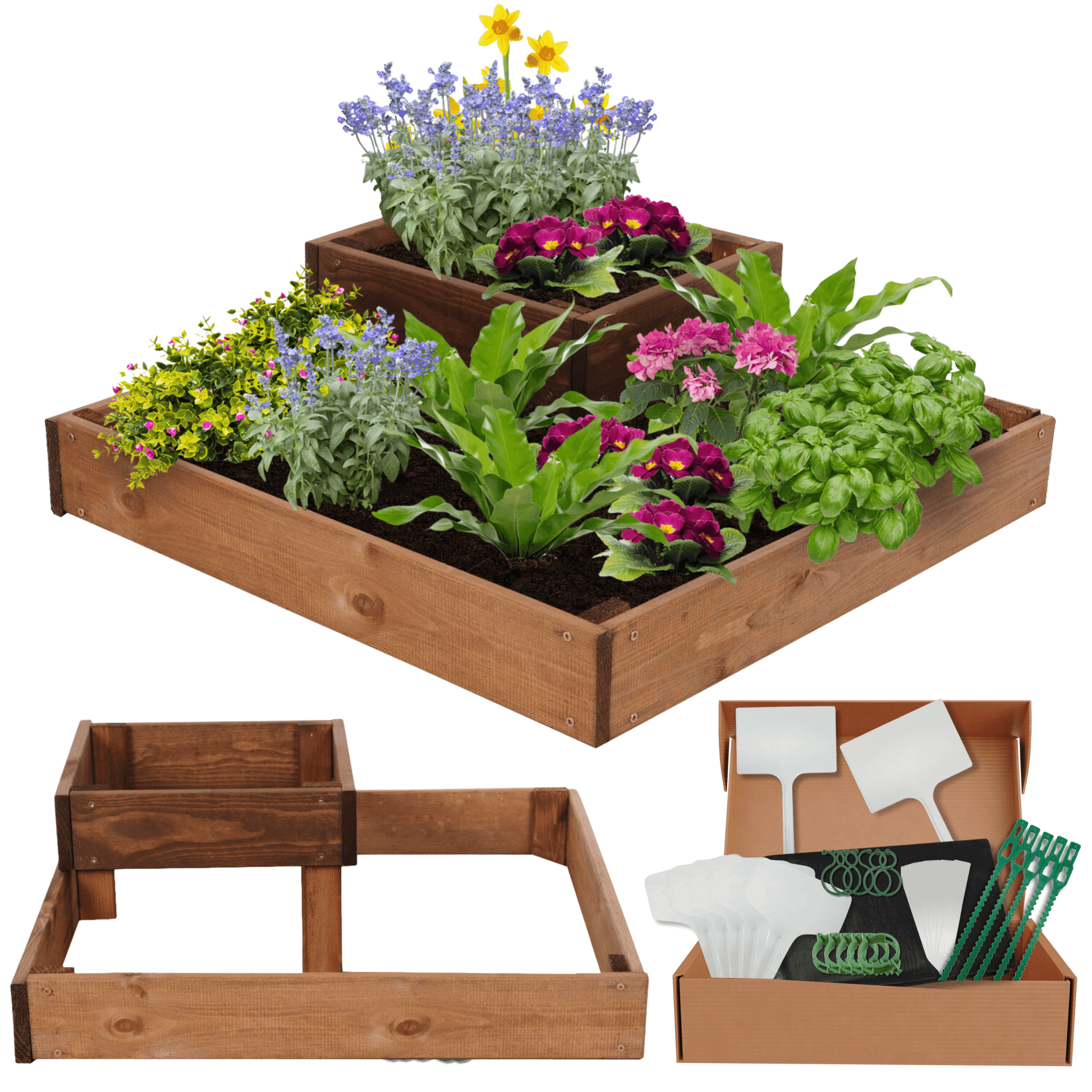 Strat inaltat de gradina - PETAL H18 - lemn de pin - Rael Garden