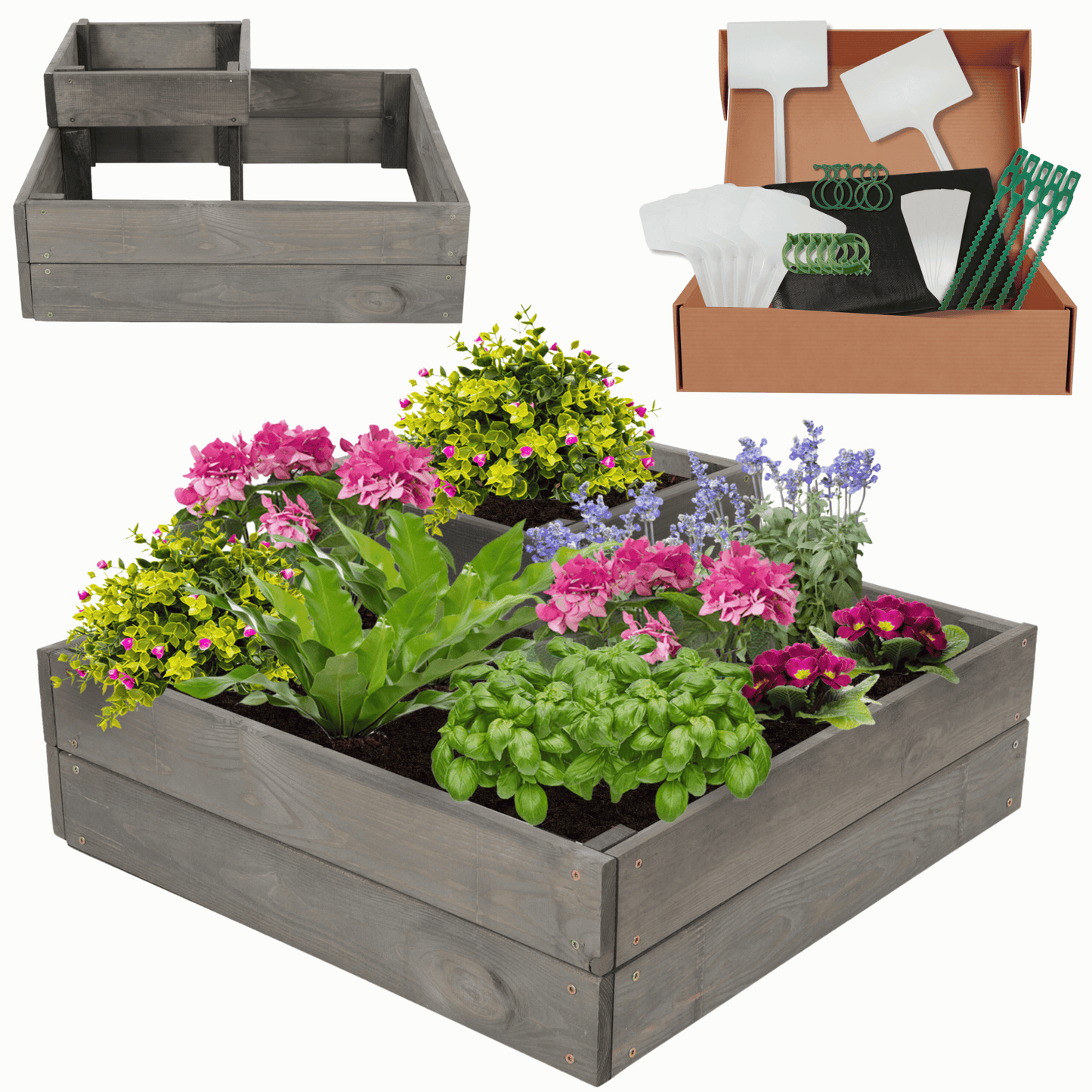 Strat inaltat de gradina - PETAL H27 - lemn de pin - Rael Garden