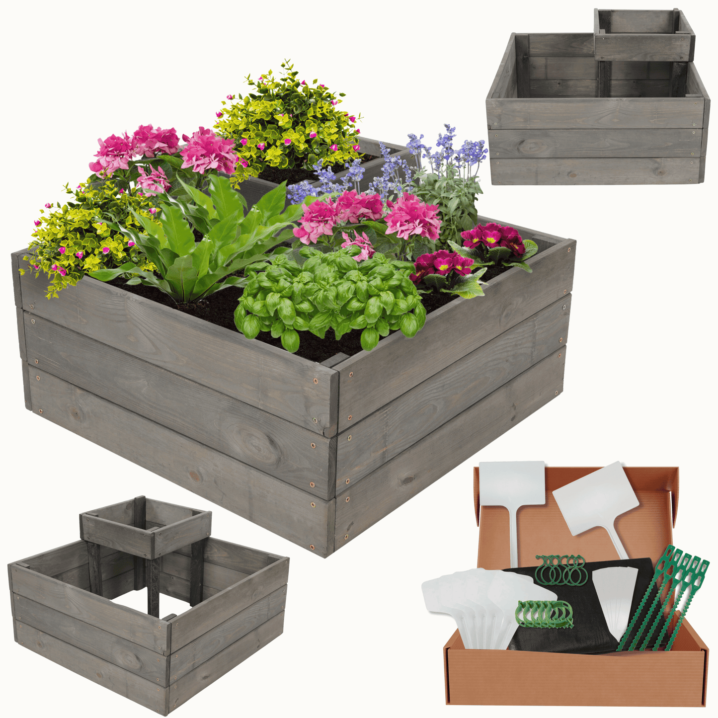 Strat inaltat de gradina - PETAL H36 - lemn de pin - Rael Garden