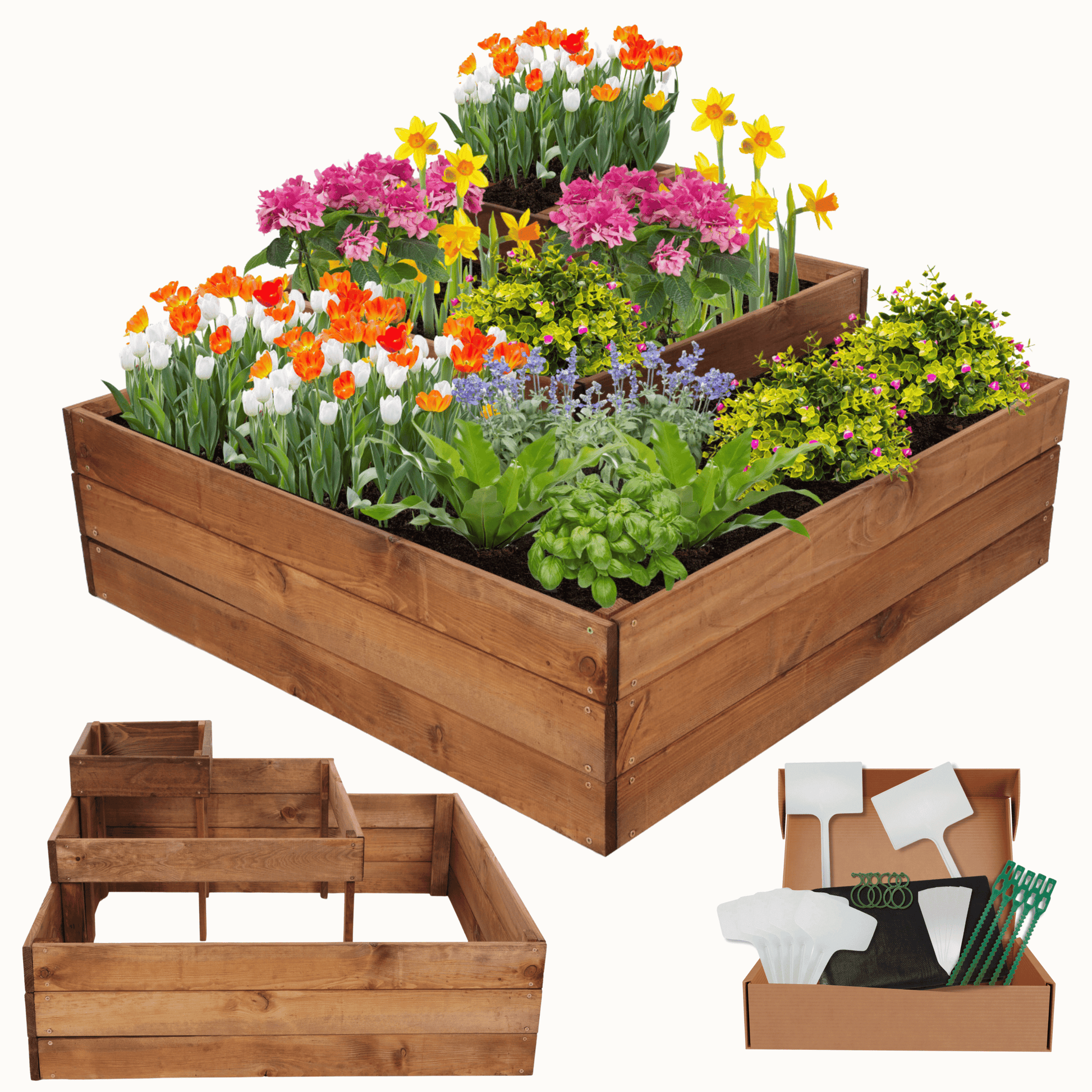 Strat inaltat de gradina - PETAL H45 - lemn de pin - Rael Garden