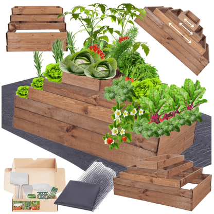 Strat inaltat de gradina - TULIP H54 - lemn de pin - Rael Garden